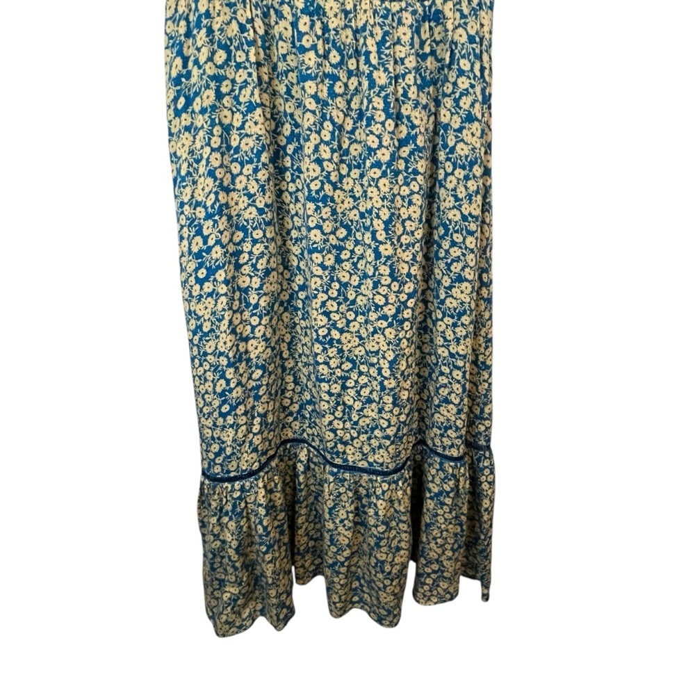 Lost + Wander Blossom Bloom Teal Gold Ditzy Floral Smocked Bodice Dress SZ XS - Picture 11 of 16